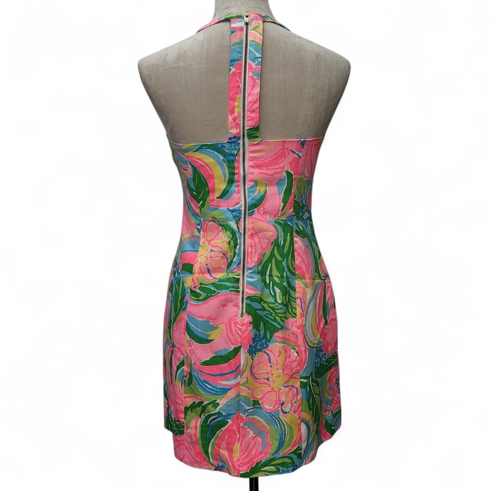 Lilly Pulitzer Cotton Back Zip Shift Dress Size 0 Strapless Racerback - Picture 2 of 12